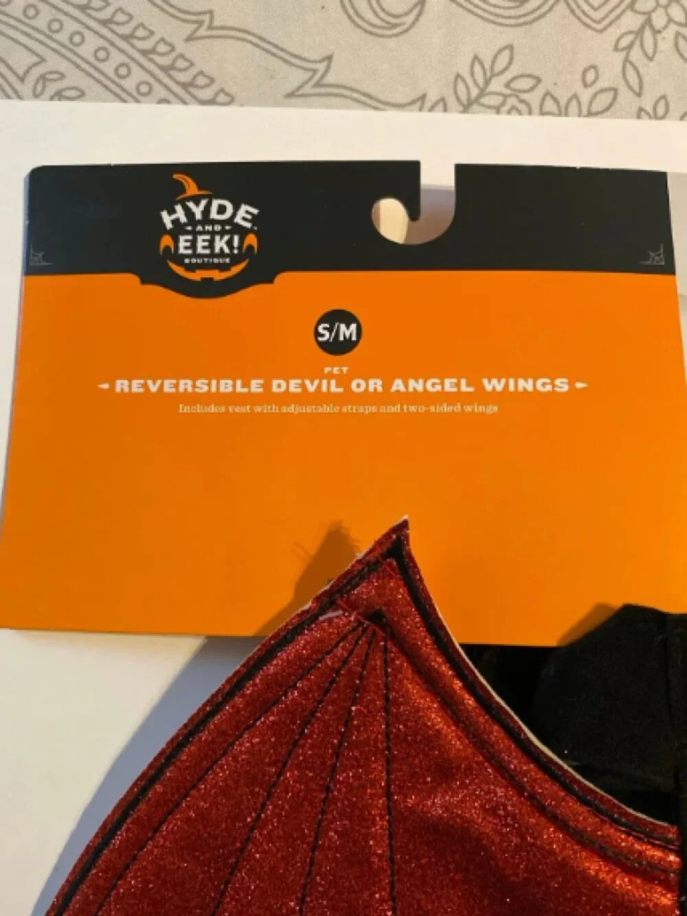 Halloween Pet Reversible Devil or Angel Wings S/M